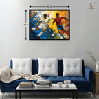 Football Players Abstract Canvas Wall Art