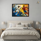 Football Players Abstract Canvas Wall Art