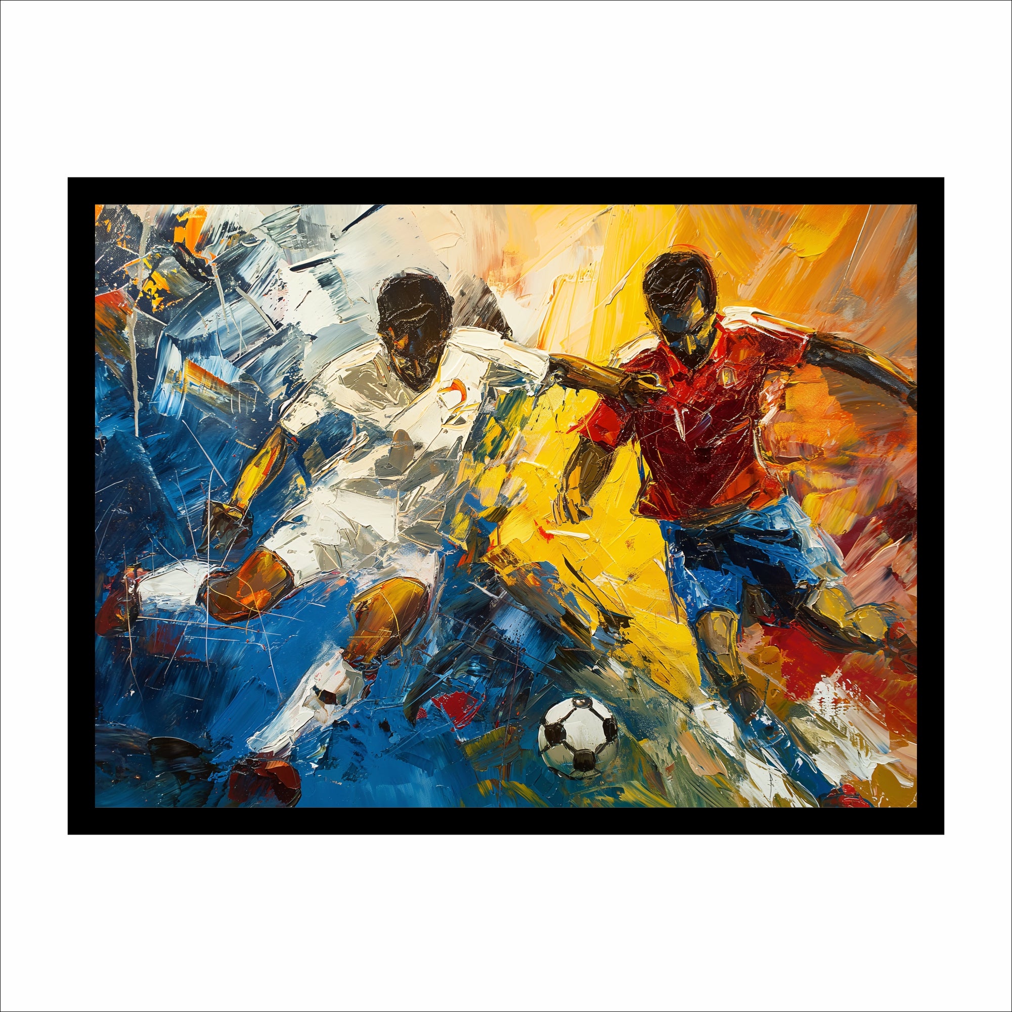 Football Players Abstract Premium Wall Art