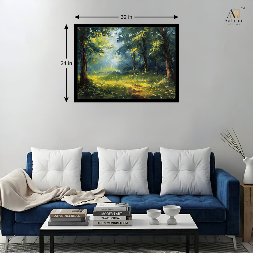 Sunlit Forest Canvas Wall Art