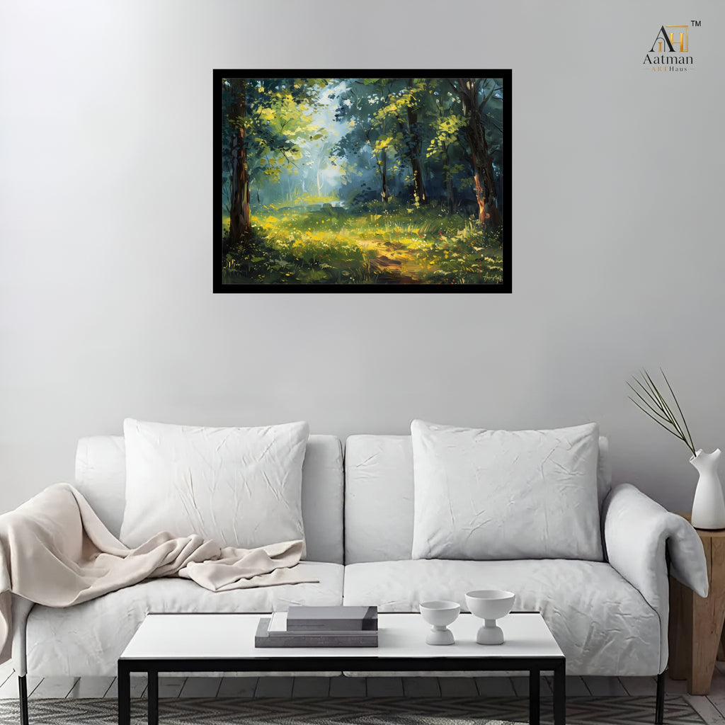 Sunlit Forest Canvas Wall Art