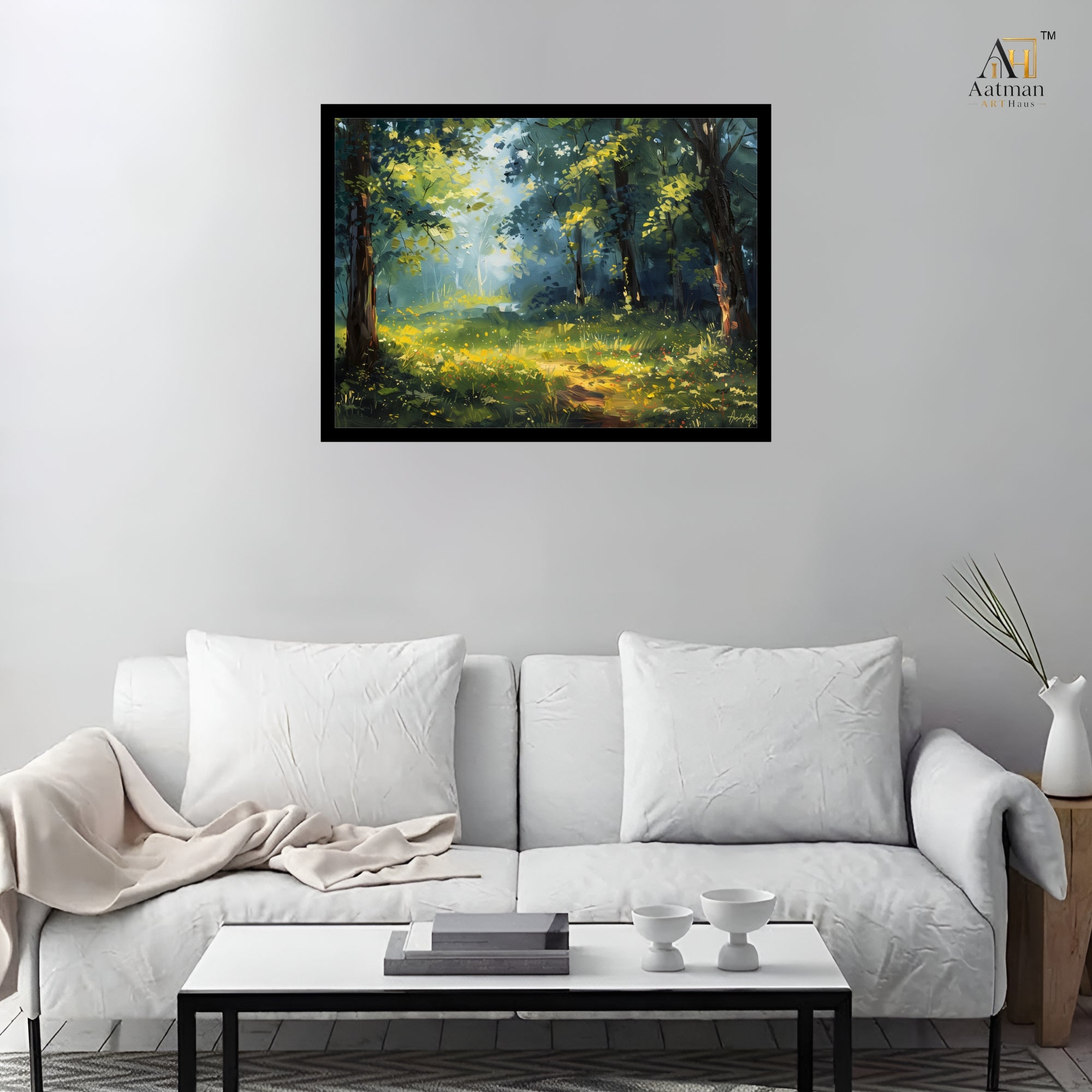 Sunlit Forest Canvas Wall Art