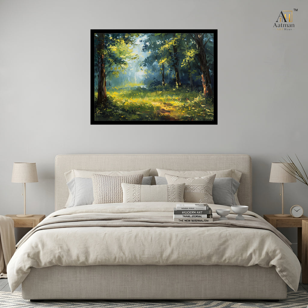Sunlit Forest Canvas Wall Art