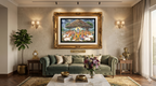 Lord Krishna Govardhan Large Canvas Wall Art
