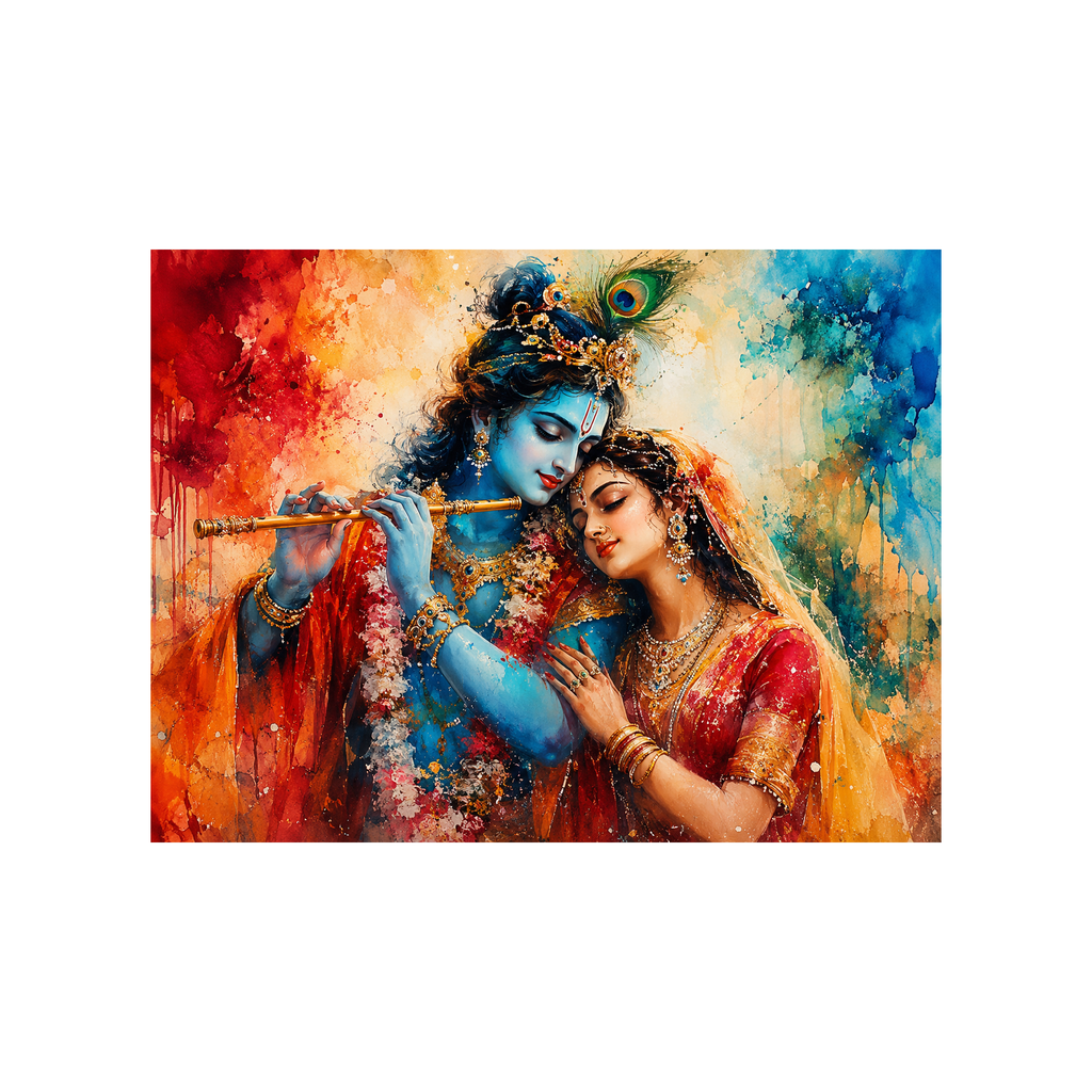 Radha Krishna Large Canvas Wall Art