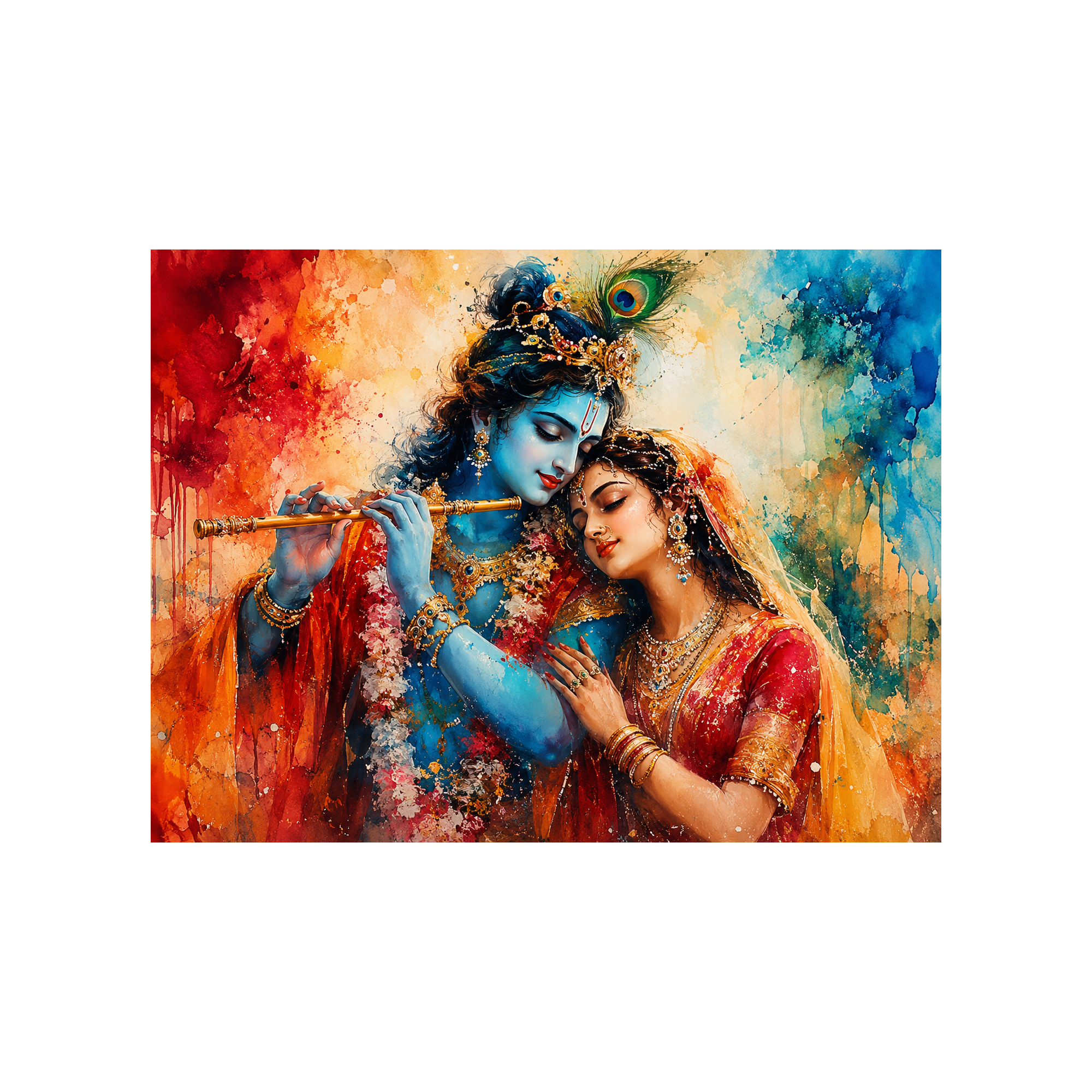 Radha Krishna Large Canvas Wall Art
