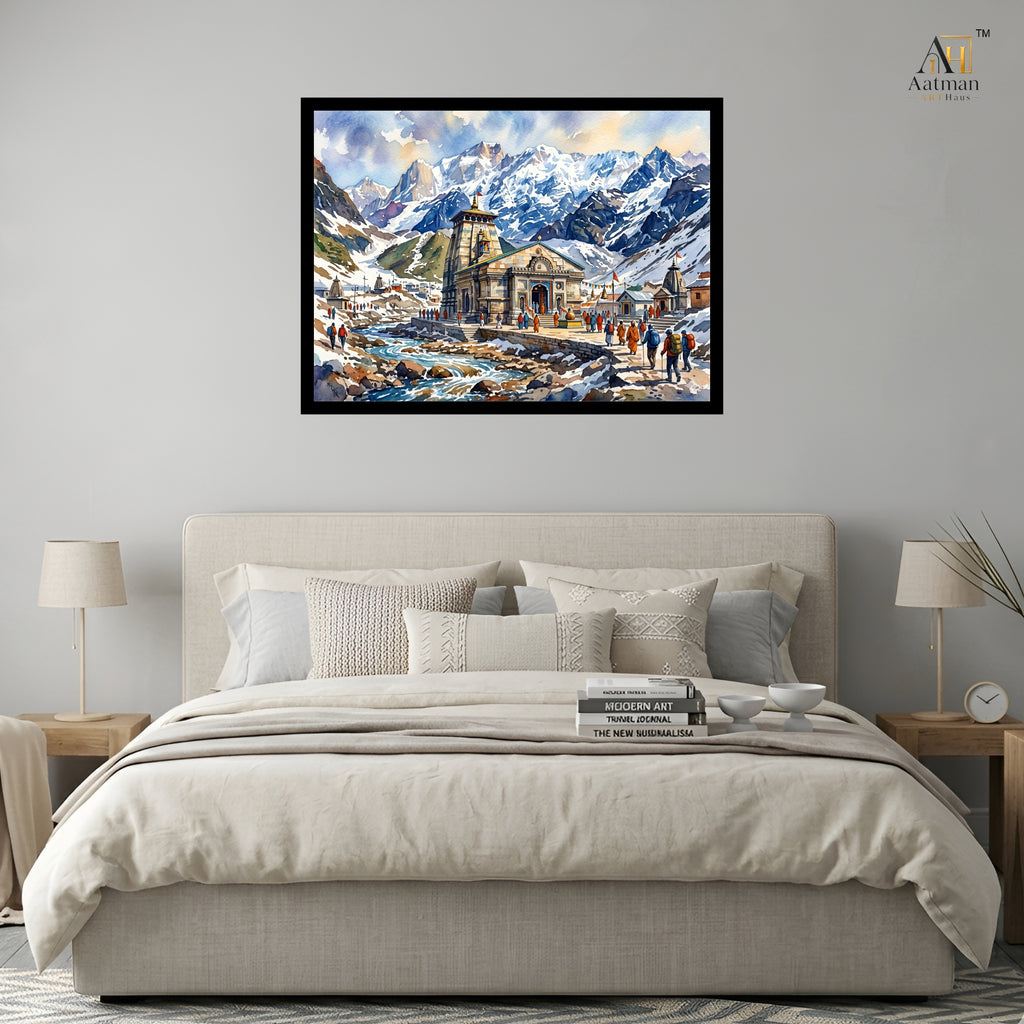 Kedarnath Temple Canvas Wall Art