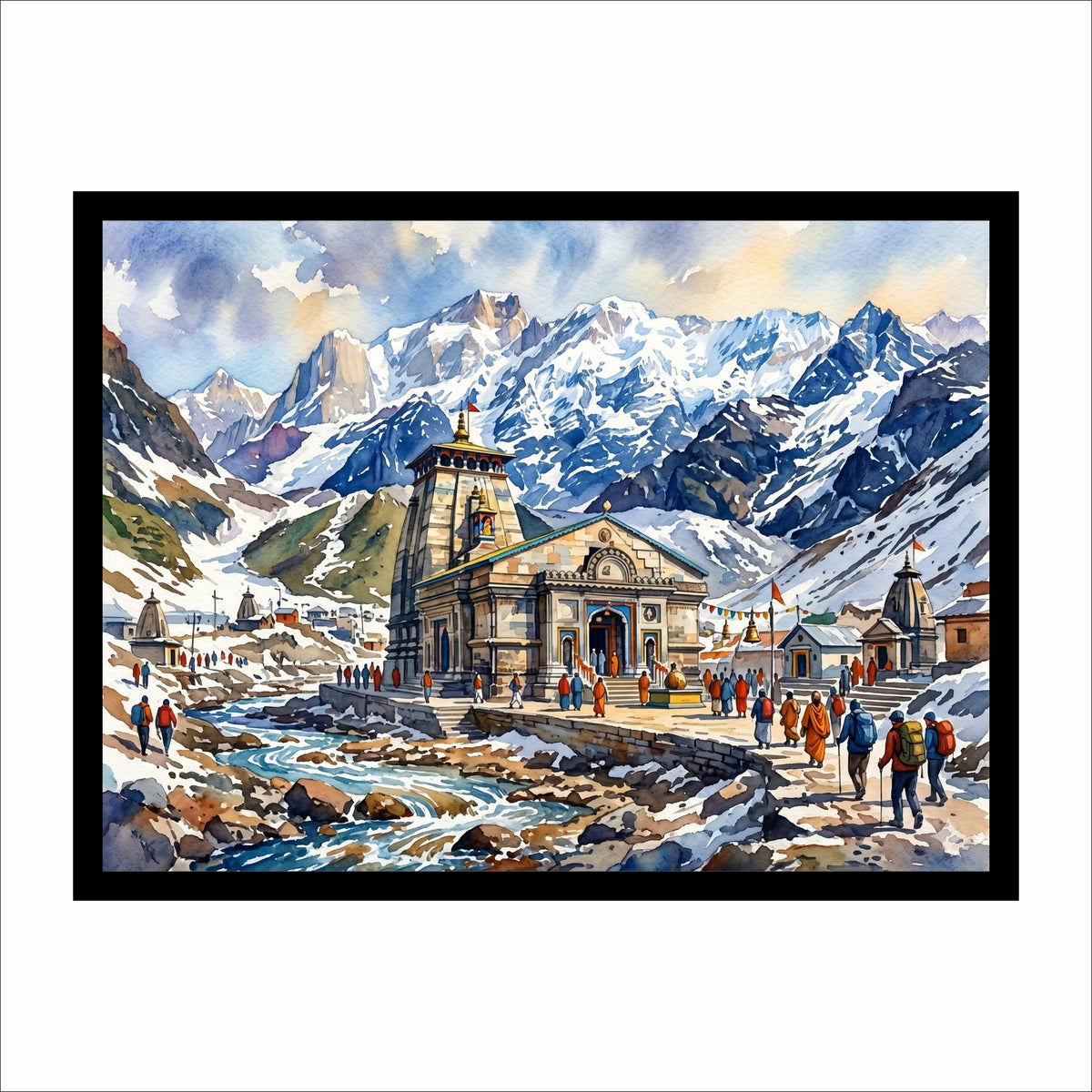 Kedarnath Temple Premium Wall Art