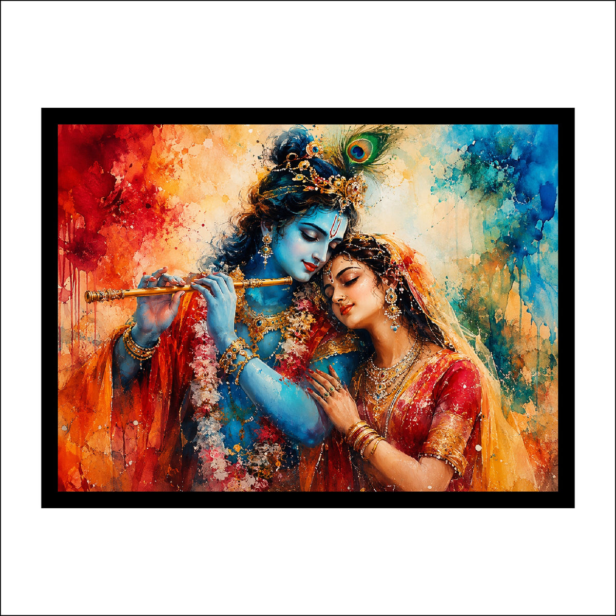Radha Krishna Painting Premium Wall Art