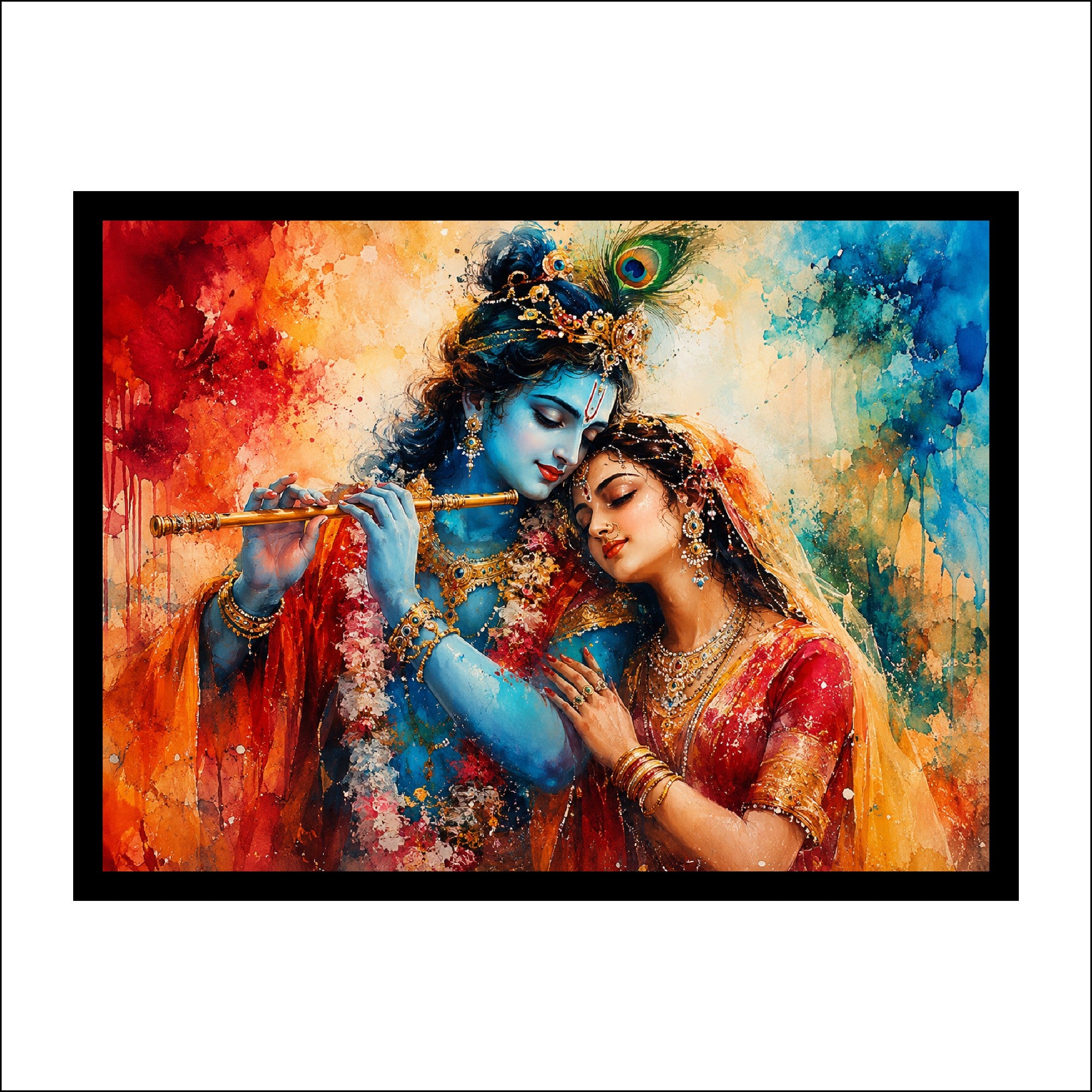 Radha Krishna Large Canvas Print