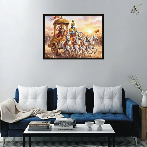 Bhagavad Gita Krishna & Arjuna Premium Wall Art