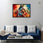 Radha Krishna Large Canvas Wall Art