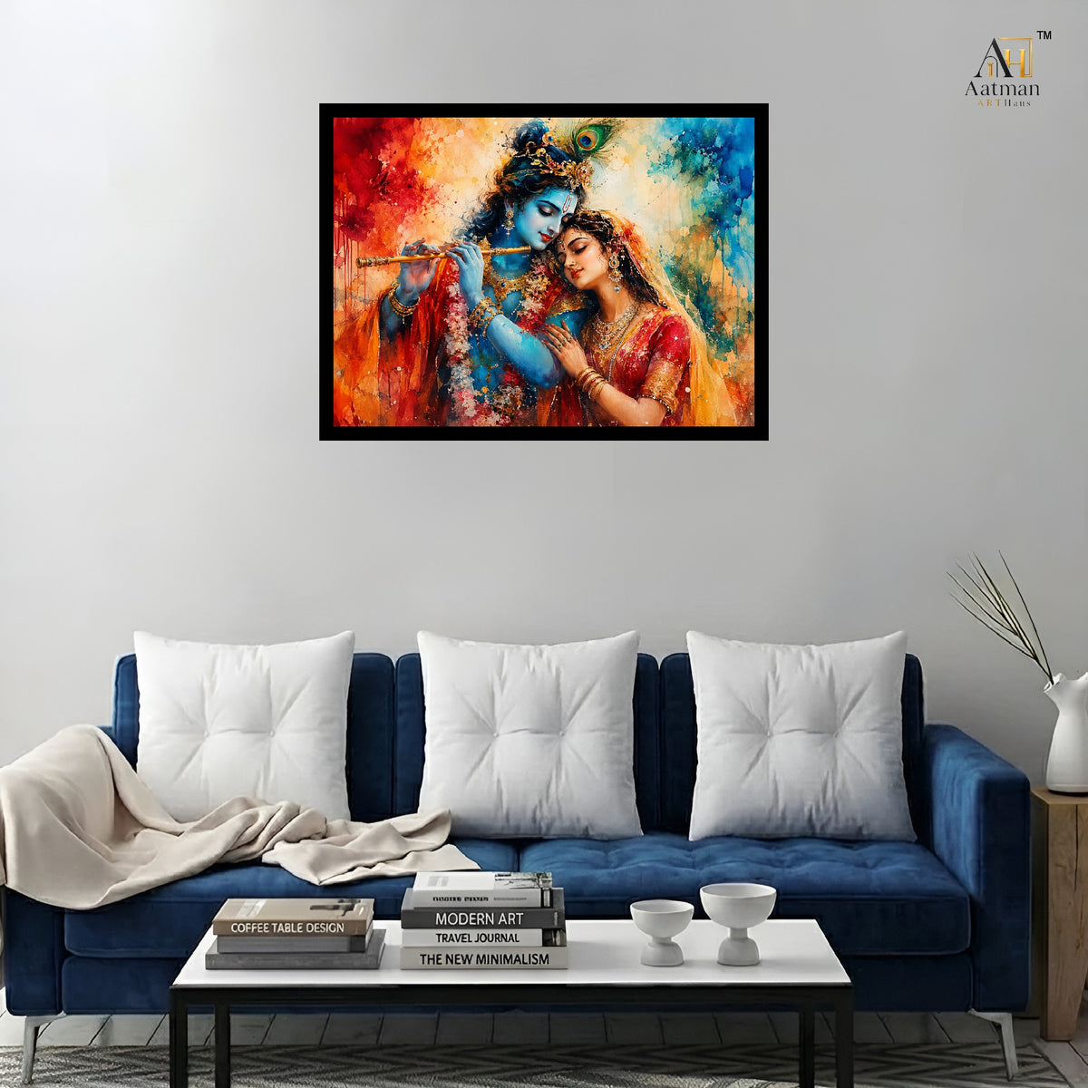 Radha Krishna Painting Premium Wall Art