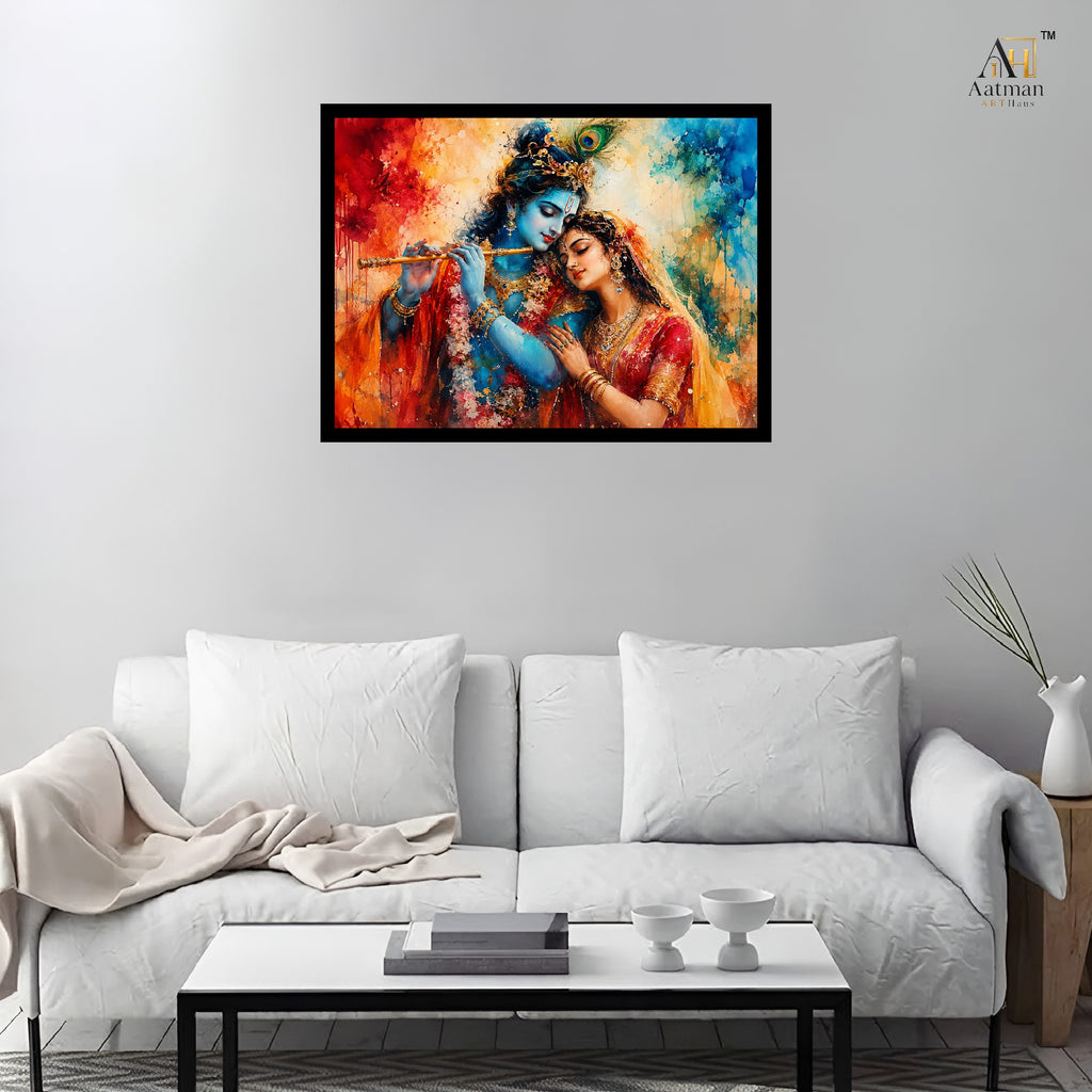Radha Krishna Large Canvas Wall Art