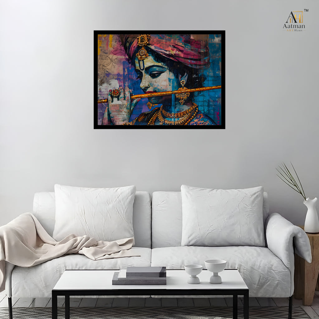 Modern Lord Krishna Canvas Wall Art