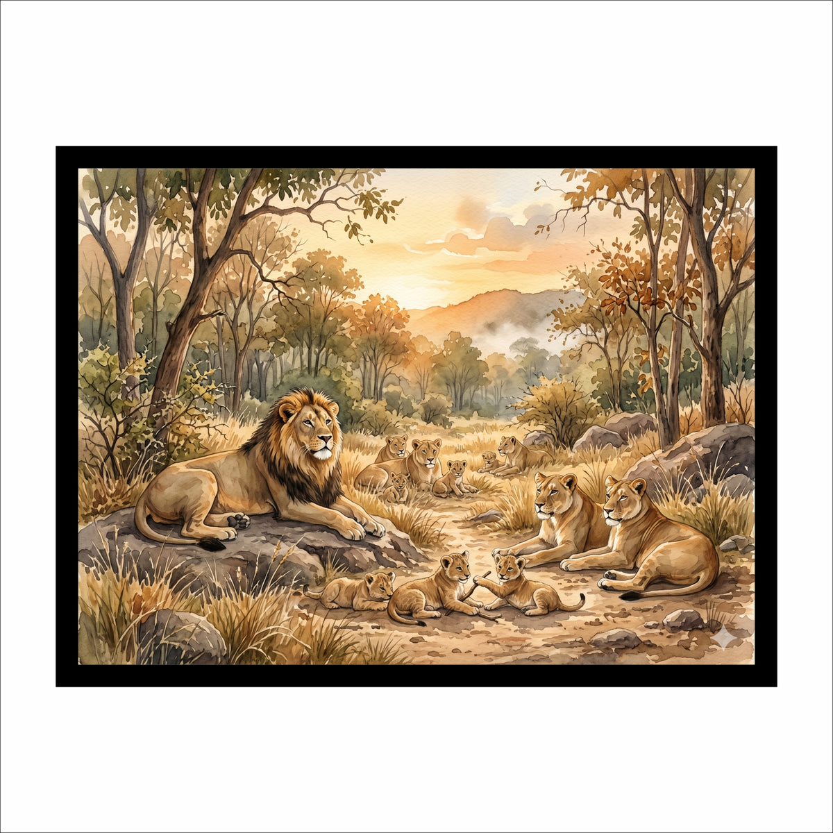 Majestic Lion Pride Premium Wall Art