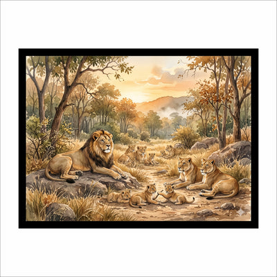 Majestic Lion Pride Premium Wall Art