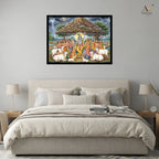 Lord Krishna Govardhan Canvas Wall Art
