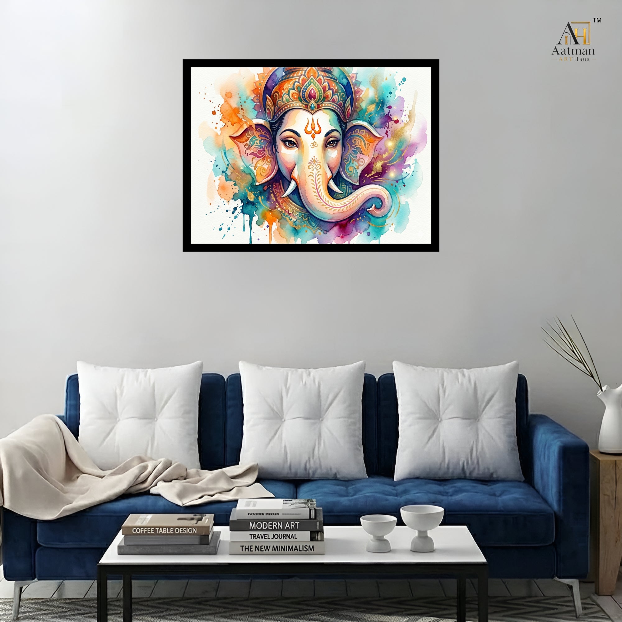 Lord Ganesha Water Color Wall Art