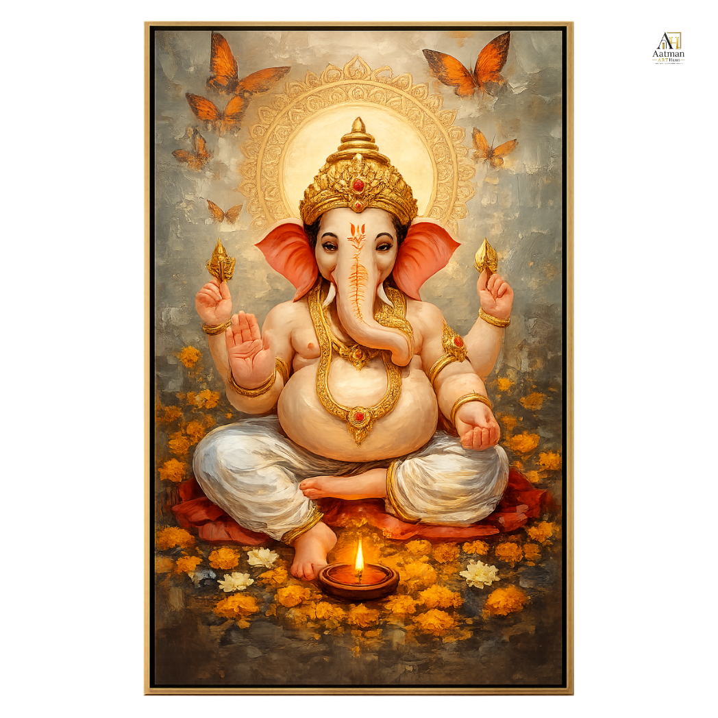 Lord Ganesha Divine Blessings Premium Wall Art