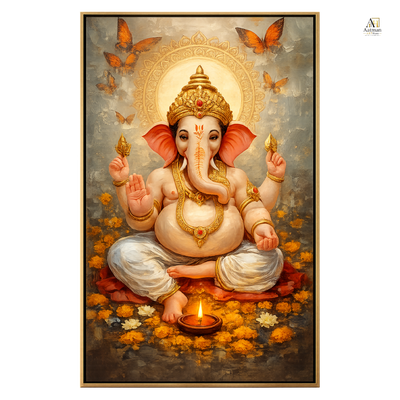Lord Ganesha Divine Blessings Premium Wall Art
