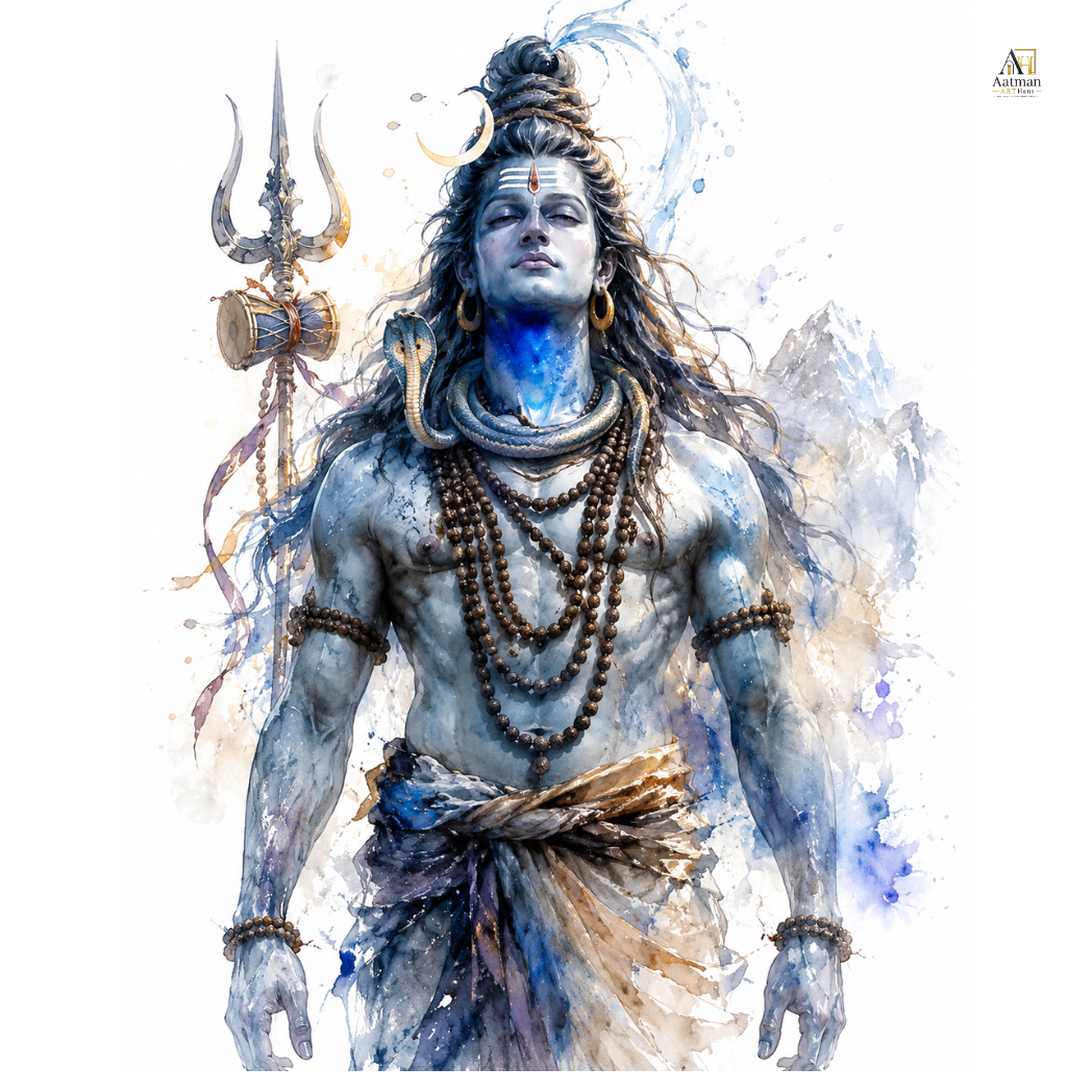 Lord Shiva Meditation Canvas Wall Art