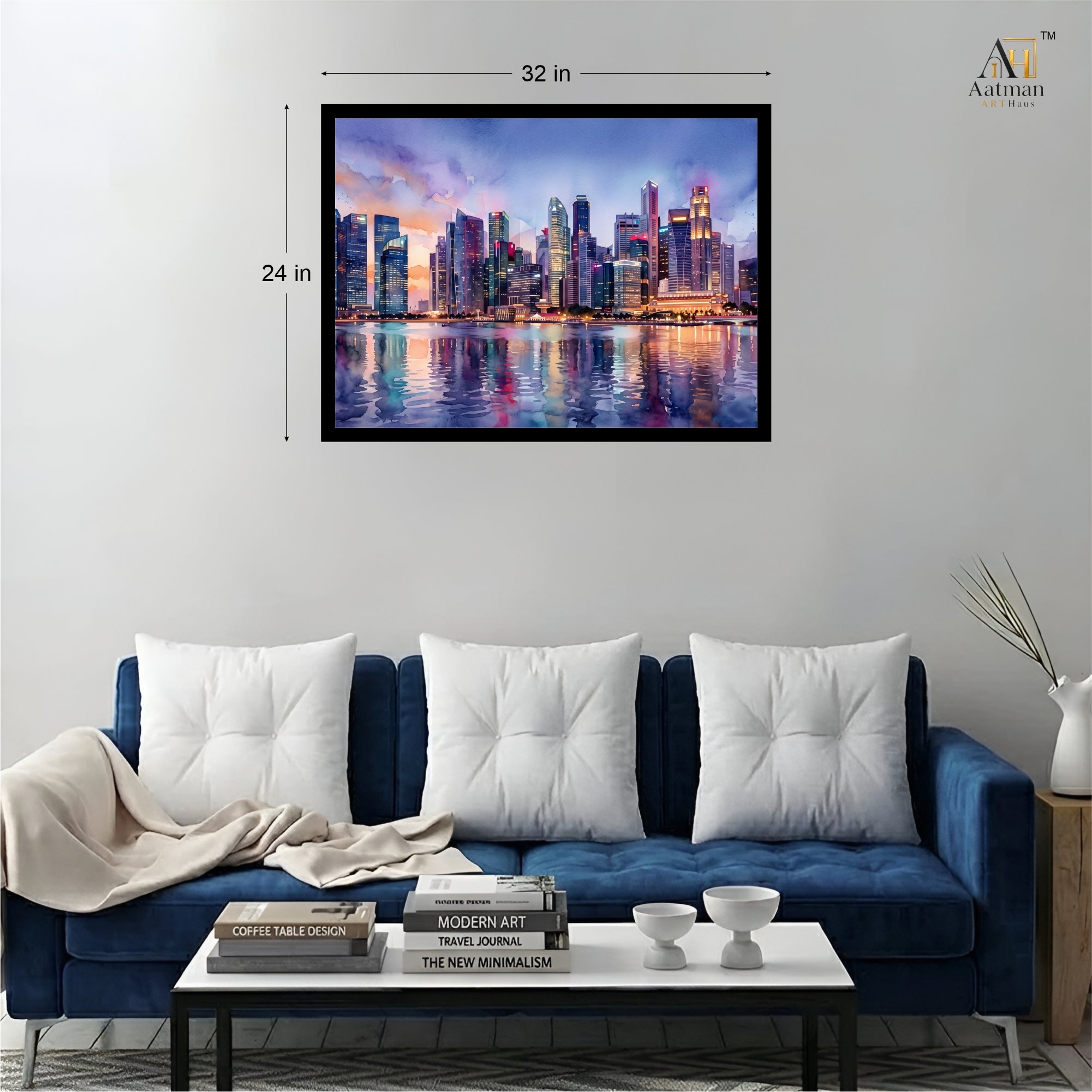 Modern City Skyline Wall Art Canvas Print