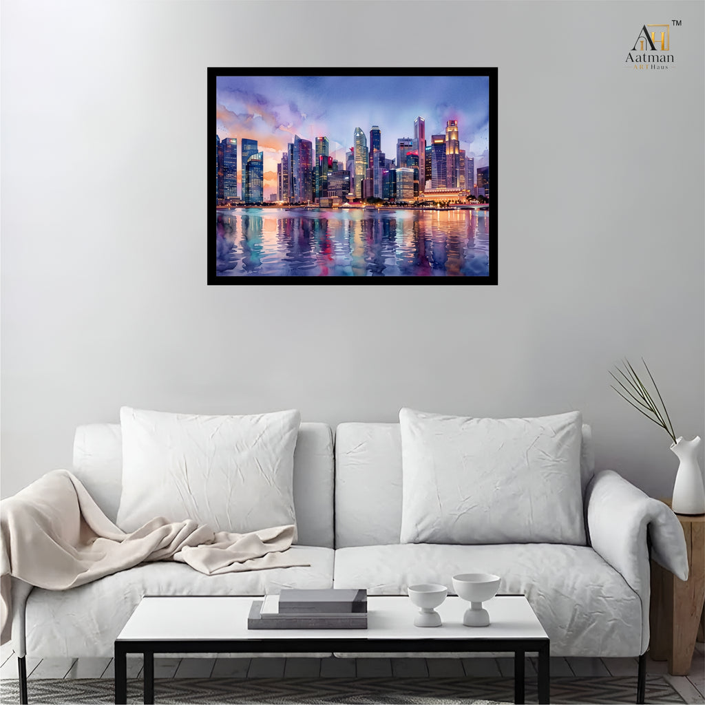 Modern City Skyline Wall Art Canvas Print
