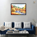 Autumn River Landscape Wall Art