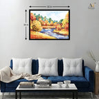 Autumn River Landscape Wall Art