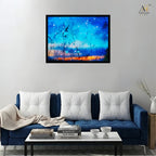 Abstract Blue Landscape Wall Art Canvas Print