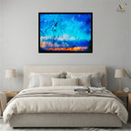 Abstract Blue Landscape Wall Art Canvas Print
