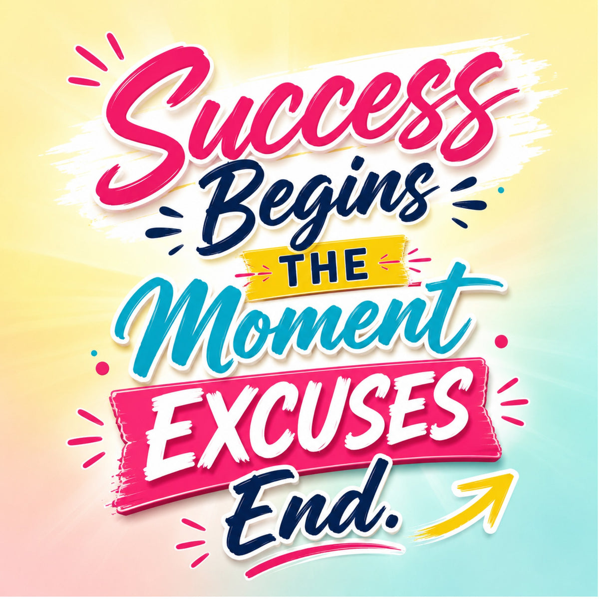 Motivational Quote Sticker Wall Decal ( 12 x 12 Inches )