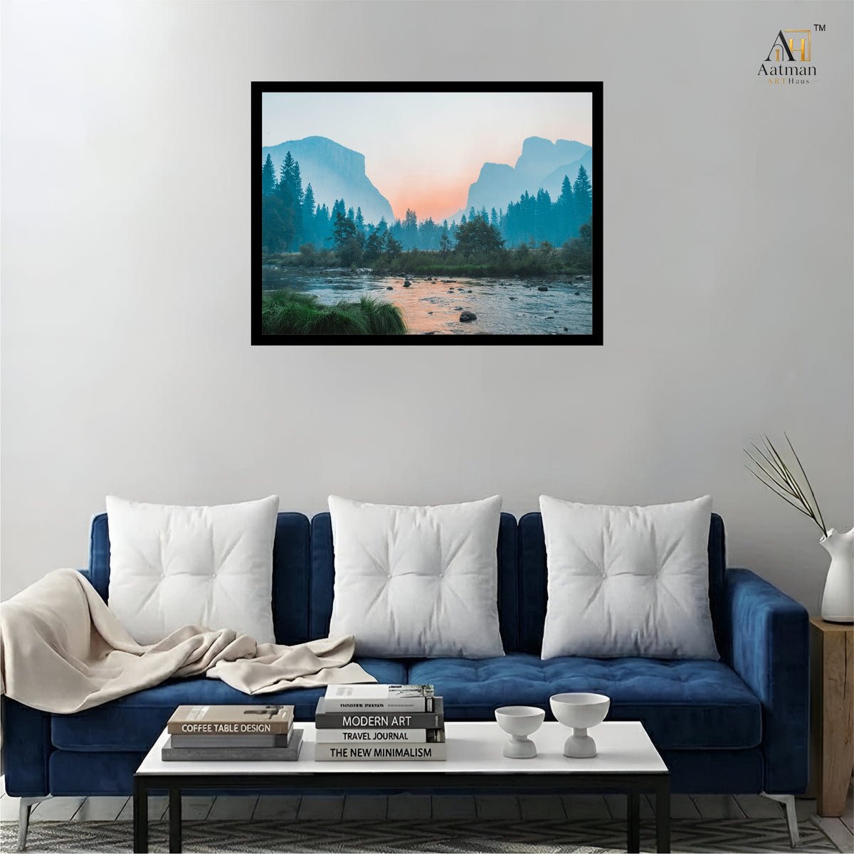 Misty Mountain Sunrise Landscape Premium Wall Art