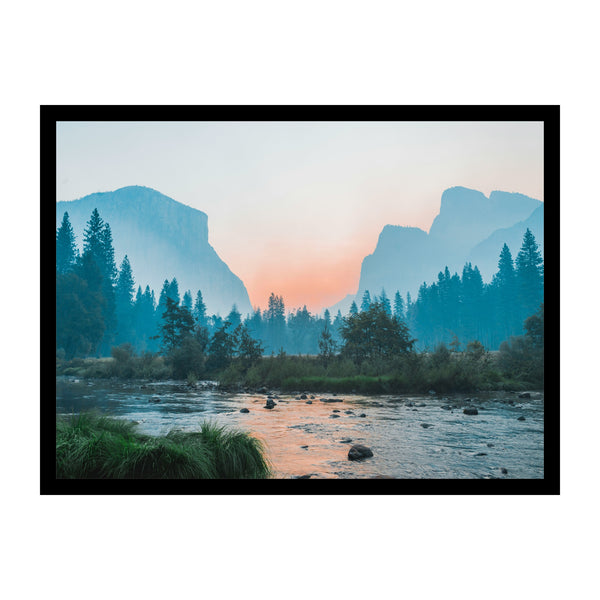 Misty Mountain Sunrise Landscape Premium Wall Art
