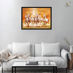 Seven Horses Premium Museum-Style Canvas Wall Painting