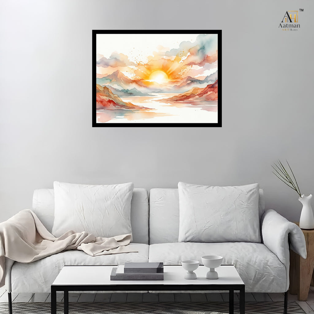 Sunrise Mountain Landscape Canvas Wall Art