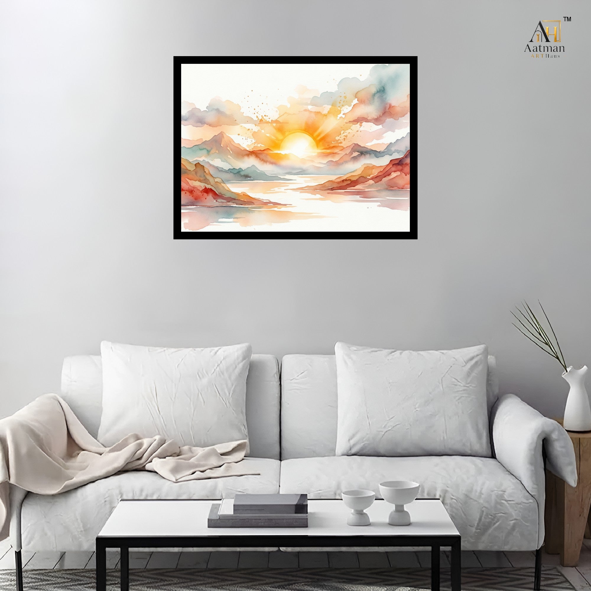 Sunrise Mountain Landscape Canvas Wall Art