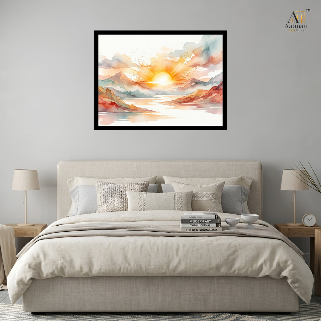 Sunrise Mountain Landscape Canvas Wall Art