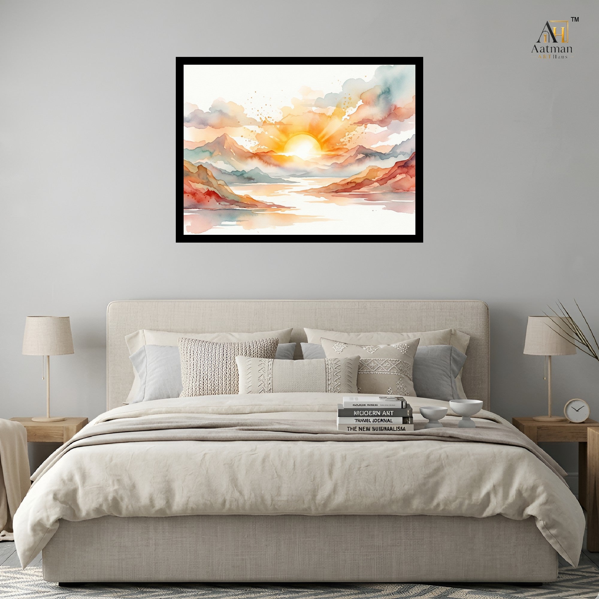 Sunrise Mountain Landscape Canvas Wall Art