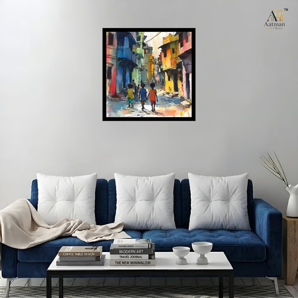 Colorful Urban Street Wall Art Canvas Print