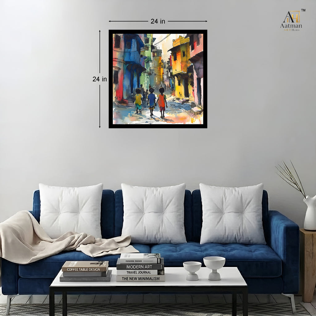 Colorful Urban Street Wall Art Canvas Print
