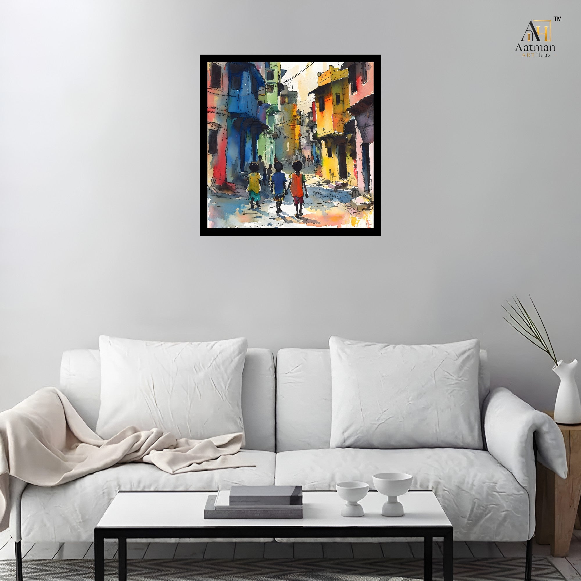 Colorful Urban Street Wall Art Canvas Print
