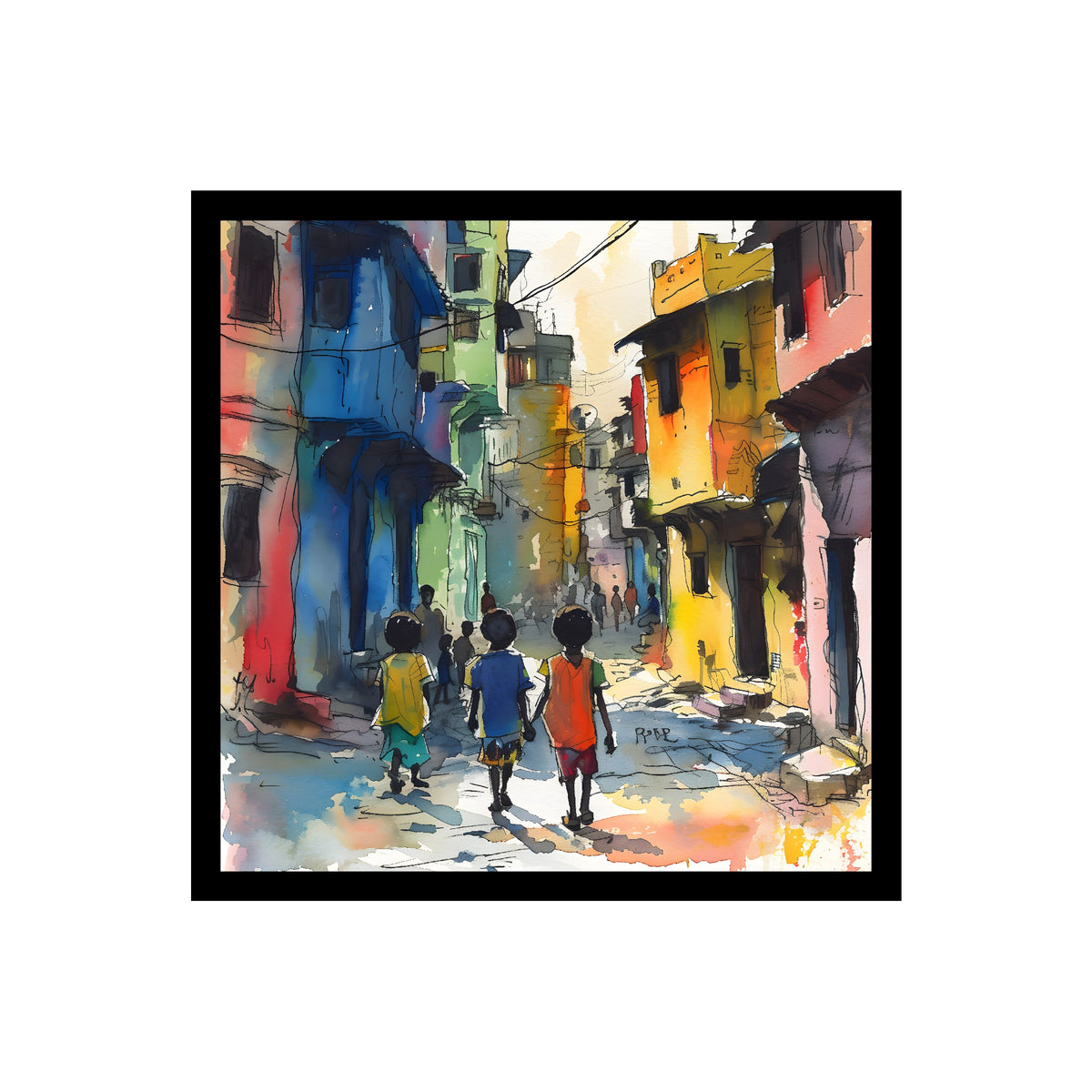 Colorful Urban Street Premium Wall Art