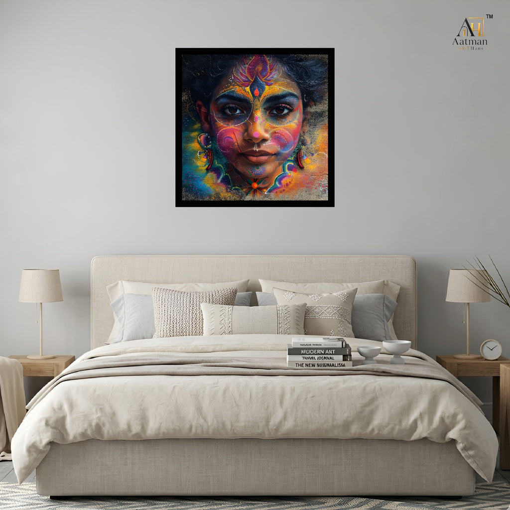 Colorful Ethnic Portrait Wall Art Canvas Print