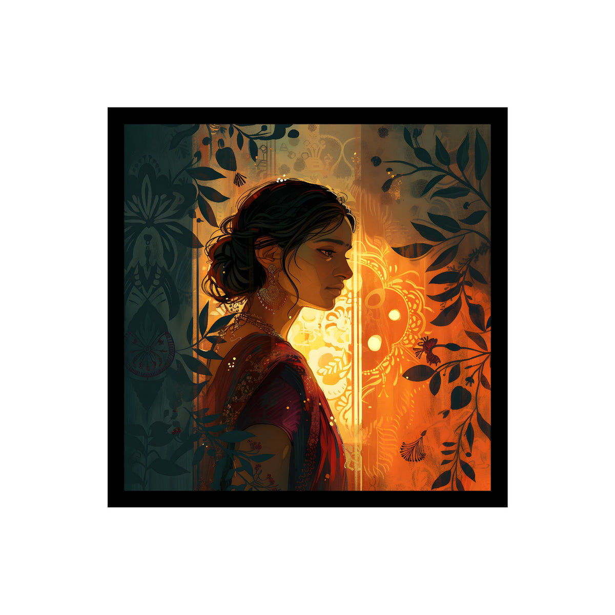 Elegant Indian Woman Portrait Wall Art