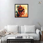 Traditional Indian Woman Wall Art for Home Decor