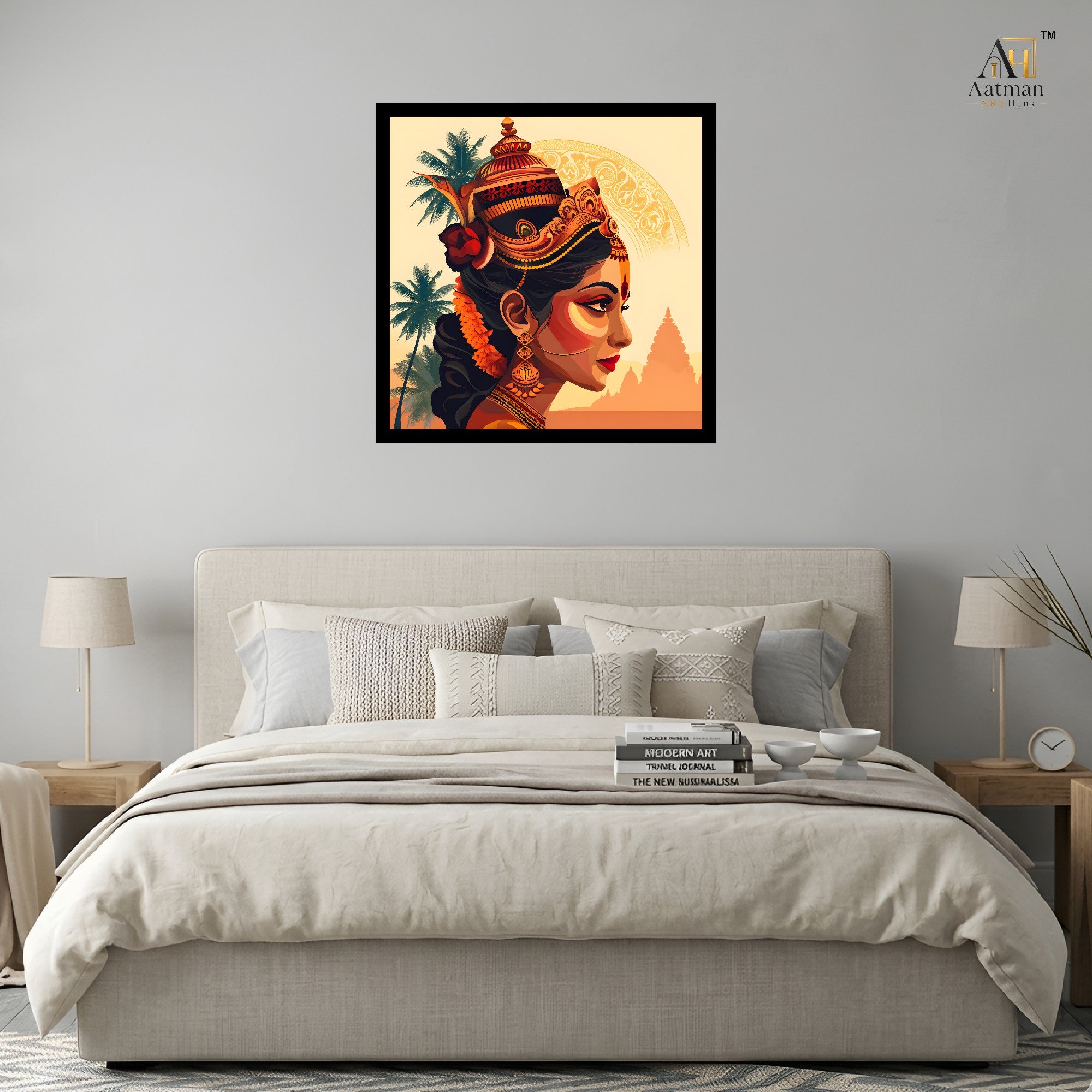 Traditional Indian Woman Wall Art for Home Decor
