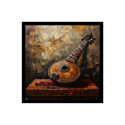 Vintage Sitar Premium Wall Art