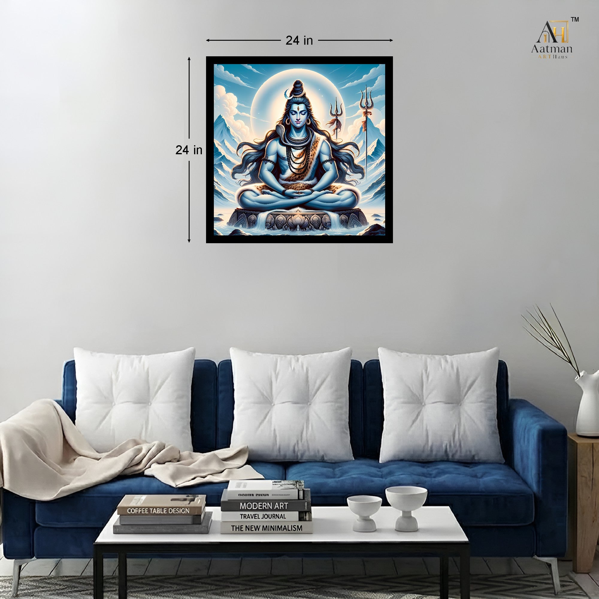 Lord Shiva Meditation Wall Art Canvas Print